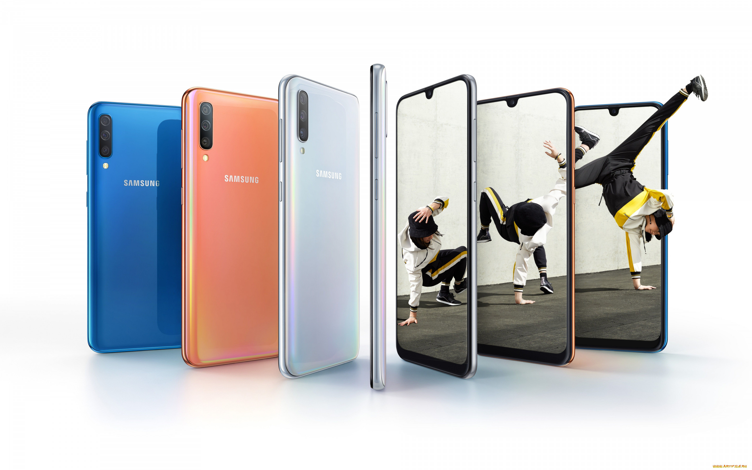 Обои Samsung Galaxy A50 Бренды Samsung, обои для рабочего стола, фотографии  samsung galaxy a50, бренды, samsung, galaxy, a50, смартфон, современная,  технология, белый, фон Обои для рабочего стола, скачать обои картинки  заставки на